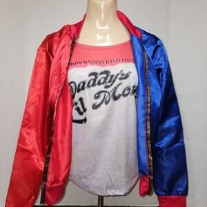 Suicide Squad Red & Blue Jacket Tee "Daddy's Lil Monster" Costume - Size Teen
